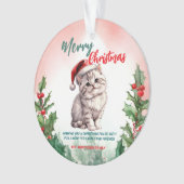 Grappig Vrolijk Kerstkrans Schattige Kattenkatje Ornament (voorkant)