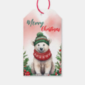 Grappig Vrolijk Kerstkrans Schattige Polar Beer Sa Cadeaulabel (Achterkant)