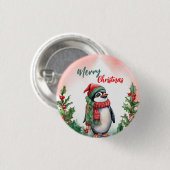 Grappig Vrolijk Kerstkrans Schattigee pinguïn zee Ronde Button 3,2 Cm (Voorkant /achterkant)