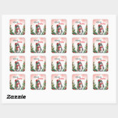 Grappig Vrolijk Kerstkrans Schattigee pinguïn zee Vierkante Sticker (Vel)