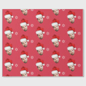 Grappig Vrolijk Kerstmis Custom Santa Face Cadeaupapier (Vlak)