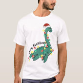 Grappig Vrolijk Kerstmis Lochness Monster T-shirt (Voorkant)