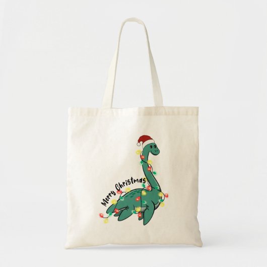 Grappig Vrolijk Kerstmis Lochness Monster Tote Bag (Voorkant)
