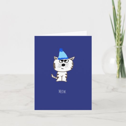 Grappig vrolijk verjaardagskaartje van cat kat kit kaart (Voorkant)