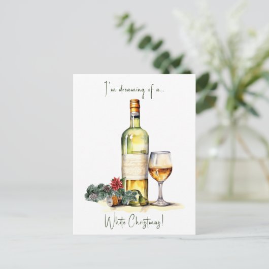 Grappig vrolijk wit kerst feestdagenkaart (Staand voorkant)