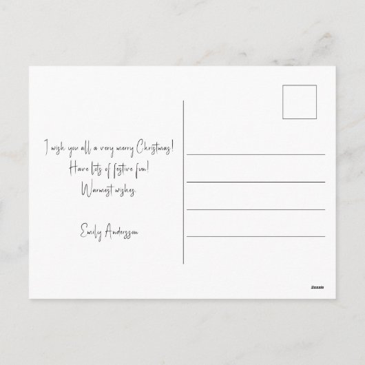 Grappig vrolijk wit kerst feestdagenkaart (Achterkant)