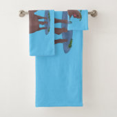 Grappig vrolijke cartoon illustratie bad handdoek (Insitu)