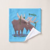 Grappig vrolijke cartoon illustratie bad handdoek (Wasdoekje)