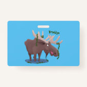 Grappig vrolijke cartoon illustratie badge (Achterkant)