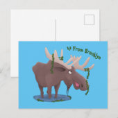 Grappig vrolijke cartoon illustratie briefkaart (Voorkant / Achterkant)