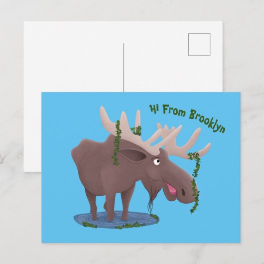 Grappig vrolijke cartoon illustratie briefkaart (Voorkant / Achterkant)