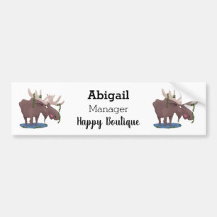 Grappig vrolijke cartoon illustratie bumpersticker