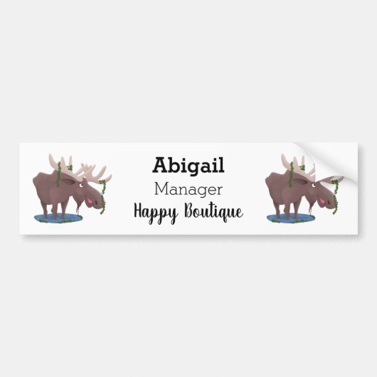 Grappig vrolijke cartoon illustratie bumpersticker (Voorkant)
