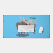 Grappig vrolijke cartoon illustratie bureaumat (Keyboard & Muis)