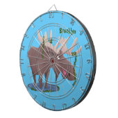 Grappig vrolijke cartoon illustratie dartbord (Voorkant Rechts)