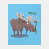 Grappig vrolijke cartoon illustratie fleece deken (Voorkant)