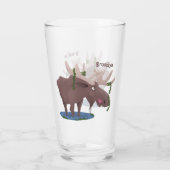 Grappig vrolijke cartoon illustratie glas (Achterkant)