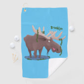 Grappig vrolijke cartoon illustratie golfhanddoek (Insitu)