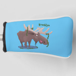 Grappig vrolijke cartoon illustratie golfheadcover
