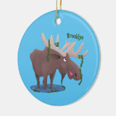 Grappig vrolijke cartoon illustratie keramisch ornament (Links)