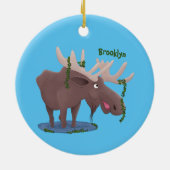 Grappig vrolijke cartoon illustratie keramisch ornament (Achterkant)