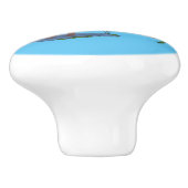 Grappig vrolijke cartoon illustratie keramische knop (Zijkant)