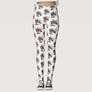 Grappig vrolijke cartoon illustratie leggings