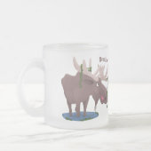 Grappig vrolijke cartoon illustratie matglas koffiemok (Links)