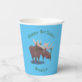 Grappig vrolijke cartoon illustratie papieren bekers (Achterkant)