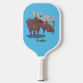 Grappig vrolijke cartoon illustratie pickleball paddle (Achterkant)