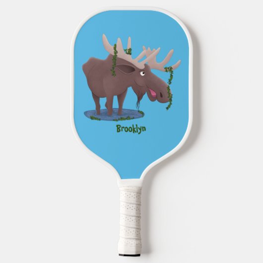 Grappig vrolijke cartoon illustratie pickleball paddle (Achterkant)