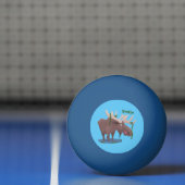 Grappig vrolijke cartoon illustratie pingpongbal (Net)