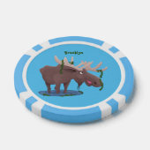 Grappig vrolijke cartoon illustratie poker chips (Enkel)