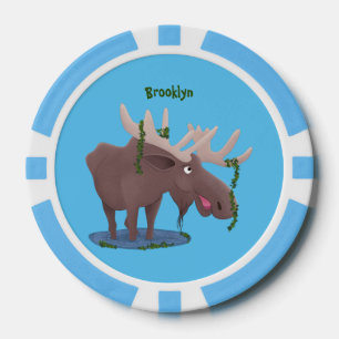 Grappig vrolijke cartoon illustratie poker chips