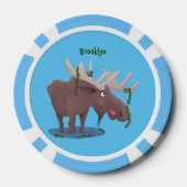 Grappig vrolijke cartoon illustratie poker chips (Achterkant)