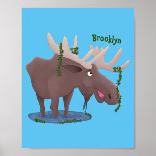 Grappig vrolijke cartoon illustratie poster