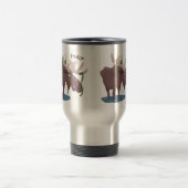 Grappig vrolijke cartoon illustratie reisbeker (Center)