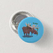 Grappig vrolijke cartoon illustratie ronde button 3,2 cm (Voorkant /achterkant)