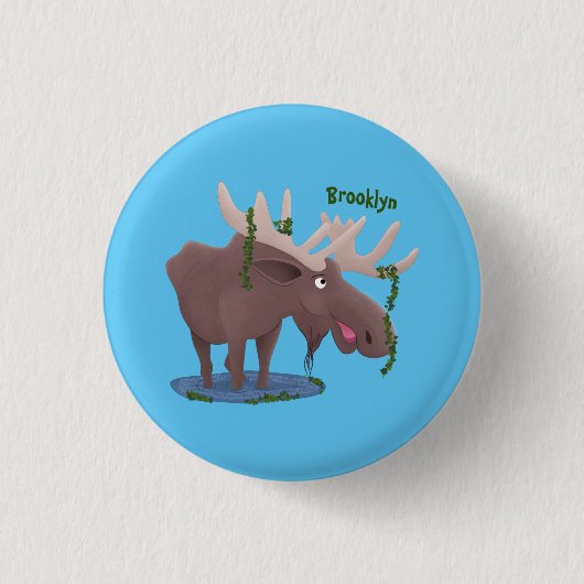 Grappig vrolijke cartoon illustratie ronde button 3,2 cm (Voorkant)
