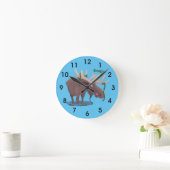 Grappig vrolijke cartoon illustratie ronde klok (Huis)