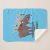 Grappig vrolijke cartoon illustratie sherpa deken (Voorkant (horizontaal))