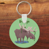 Grappig vrolijke cartoon illustratie sleutelhanger (Voorkant)