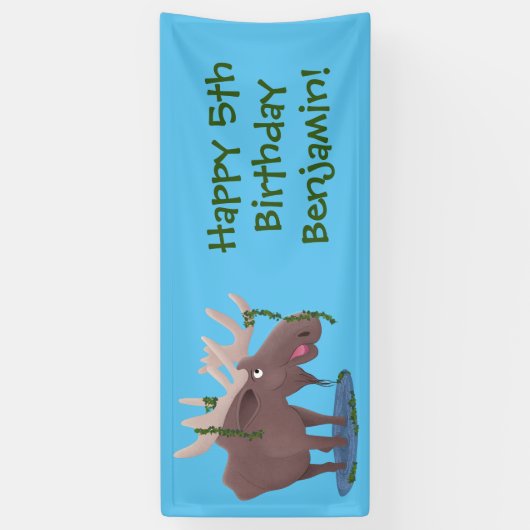 Grappig vrolijke cartoon illustratie spandoek (Verticaal)