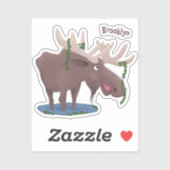 Grappig vrolijke cartoon illustratie sticker (Vel)