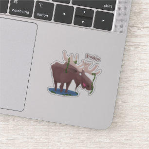 Grappig vrolijke cartoon illustratie sticker