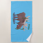 Grappig vrolijke cartoon illustratie strandlaken (Voorkant)