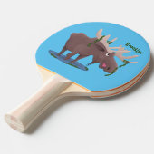 Grappig vrolijke cartoon illustratie tafeltennisbatje (Voorkant Gekanteld)