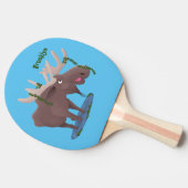 Grappig vrolijke cartoon illustratie tafeltennisbatje (Zijkant)