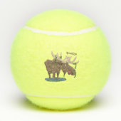 Grappig vrolijke cartoon illustratie tennisballen (Achterkant)