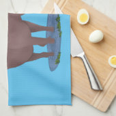 Grappig vrolijke cartoon illustratie theedoek (Quarter Fold)